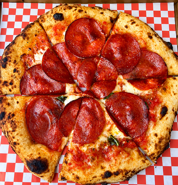 The Sourdough Shoppe Neapolitan pepperoni pizza at Club Marina